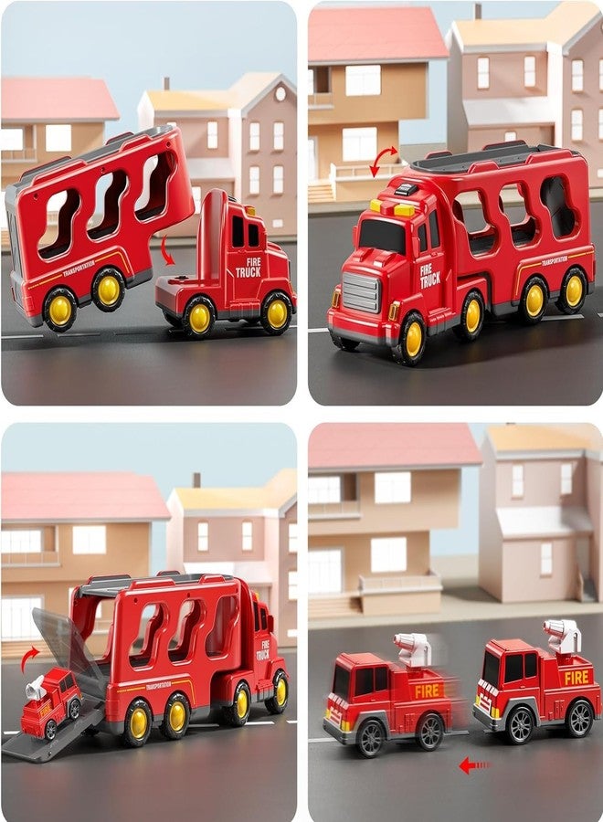 JBM ENTERPRISE 5-in-1 Vehicle Carrier with Mini Transport Trucks (Red) - Image 3